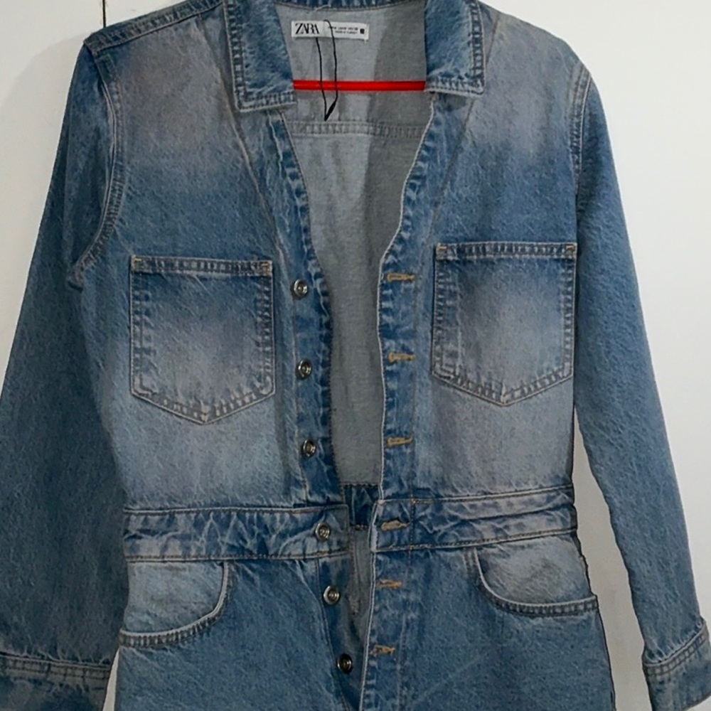 Blue Denim Button-Up Jumpsuit